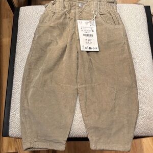 Zara Kids Lined Corduroy Pants size 2 NWT